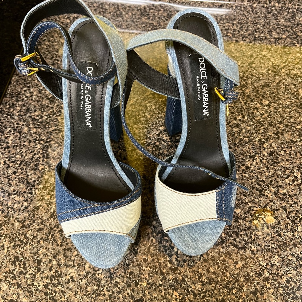 Dolce and gabbana denim heels